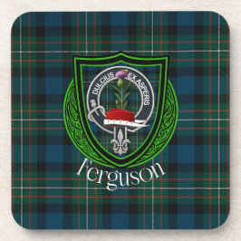 Ferguson Scottish Clan Tartan & Crest Getränkeuntersetzer