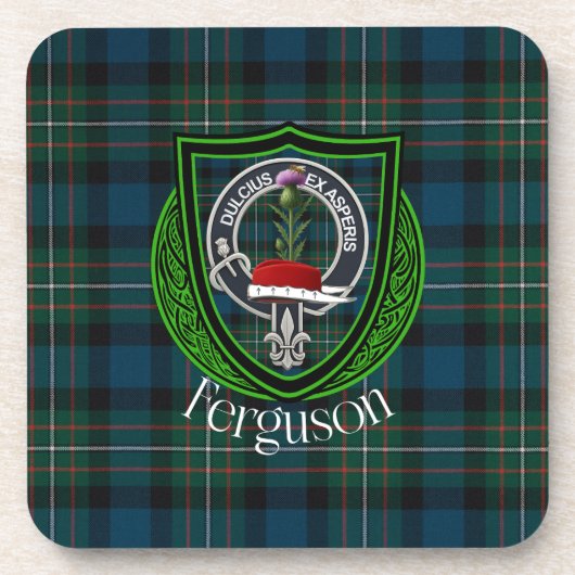Ferguson Scottish Clan Tartan & Crest Getränkeuntersetzer (Vorderseite)