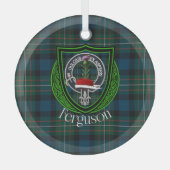 Ferguson Scottish Clan Tartan & Crest Ornament Aus Glas (Vorderseite)