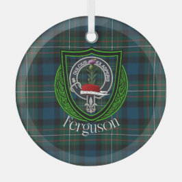 Ferguson Scottish Clan Tartan & Crest Ornament Aus Glas