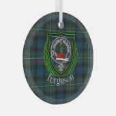 Ferguson Scottish Clan Tartan & Crest Ornament Aus Glas (Vorderseite Rechts)