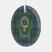 Ferguson Scottish Clan Tartan & Crest Ornament Aus Glas (Vorderseite links)