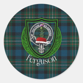 Ferguson Scottish Clan Tartan & Crest Runder Aufkleber