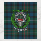 Ferguson Scottish Clan Tartan & Crest Weinetikett (Einzelnes Label)