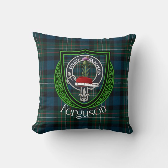 Ferguson Scottish Clan Tartan und Wappen Kissen (Vorderseite)