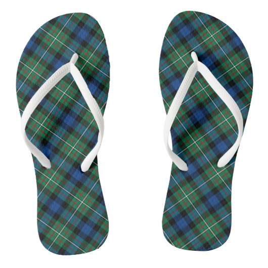 Ferguson Tartan Green und Blue Kariert Badesandalen (Fußbett)