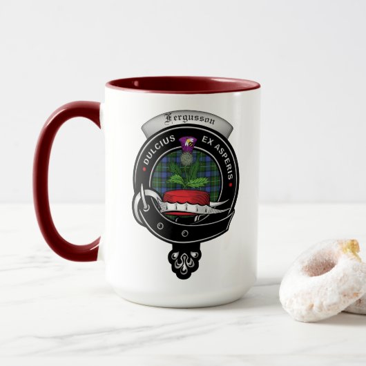 Fergusson Clan Abzeichen Combo 15oz Tasse (Mit Donut)