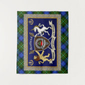 Fergusson Clan Abzeichen & Tartan w/Motto Wandteppich (Vorderseite)