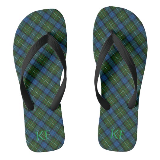 Fergusson Offizielles Tartan mit Monogramm/Initial Badesandalen (Fußbett)