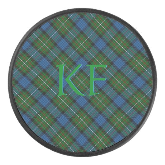 Fergusson Offizielles Tartan mit Monogramm/Initial Eishockey Puck (Vorderseite)