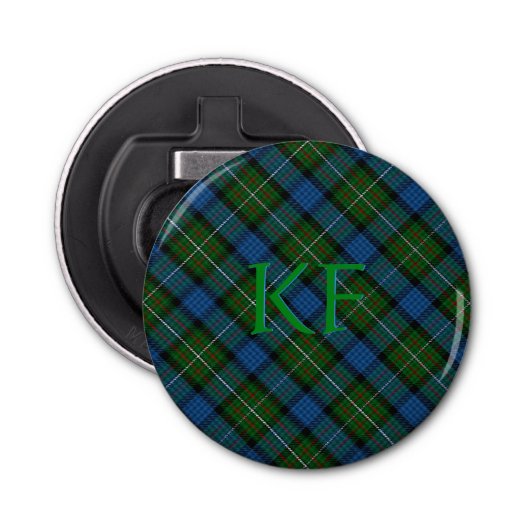 Fergusson Offizielles Tartan mit Monogramm/Initial Flaschenöffner (Vorderseite)