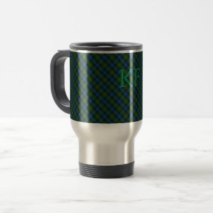 Fergusson Offizielles Tartan mit Monogramm/Initial Reisebecher