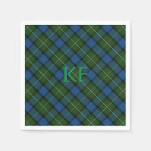 Fergusson Offizielles Tartan mit Monogramm/Initial Serviette (Vorderseite)