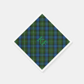 Fergusson Offizielles Tartan mit Monogramm/Initial Serviette (Ecke)