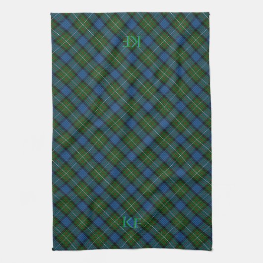 Fergusson Offizielles Tartan mit Monogramm/Name Geschirrtuch (Vertikal)