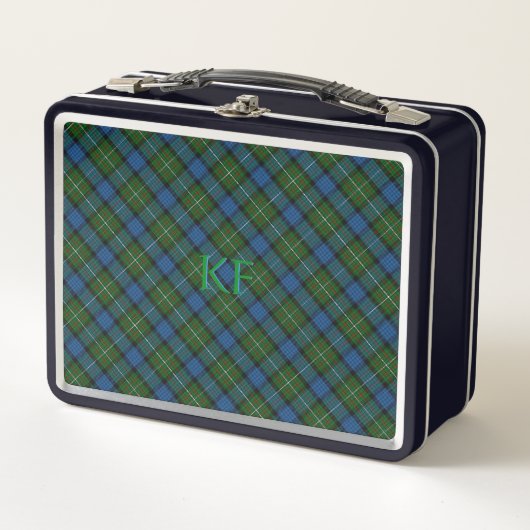 Fergusson Offizielles Tartan mit Monogramm/Name Metall Brotdose (Vorderseite)