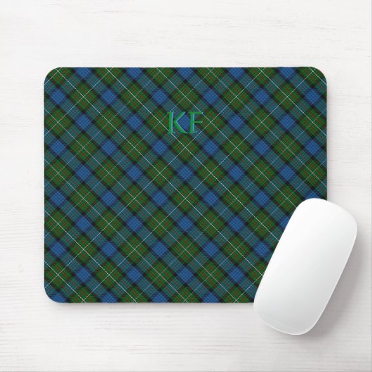 Fergusson Offizielles Tartan mit Monogramm/Name Mousepad (Mit Mouse)