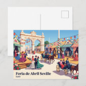 Feria de Abril Sevilla Spanien Postkarte (Vorne/Hinten)