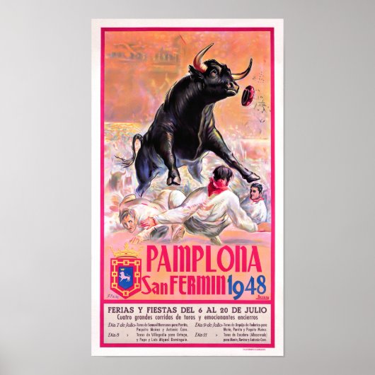 Feria de Pamplona Vintag 1948 Poster (Vorne)