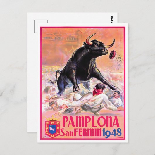 Feria de Pamplona Vintag 1948 Postkarte (Vorne/Hinten)