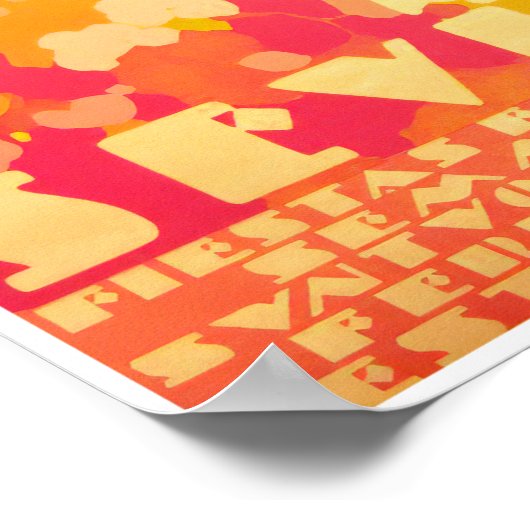 Feria de Sevilla Spanien Vintage Poster (Ecke)