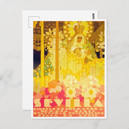 Feria de Sevilla Spanien Vintage Postkarte (Vorne/Hinten)