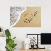 Ferien auf Strandschild Poster (Heimbüro)