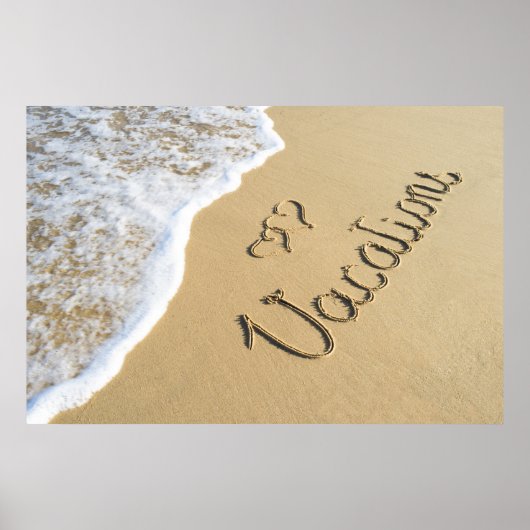 Ferien auf Strandschild Poster (Vorne)