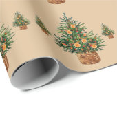 Ferien Baum Minimalistischer einfacher Landsteg Geschenkpapier (Rolleneckpunkt)