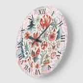 Ferien Bäume, Winter Urlaub whimsical Design. Große Wanduhr (Winkel)