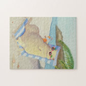 Ferien Beach Cat unter Palmen Puzzle (Horizontal)