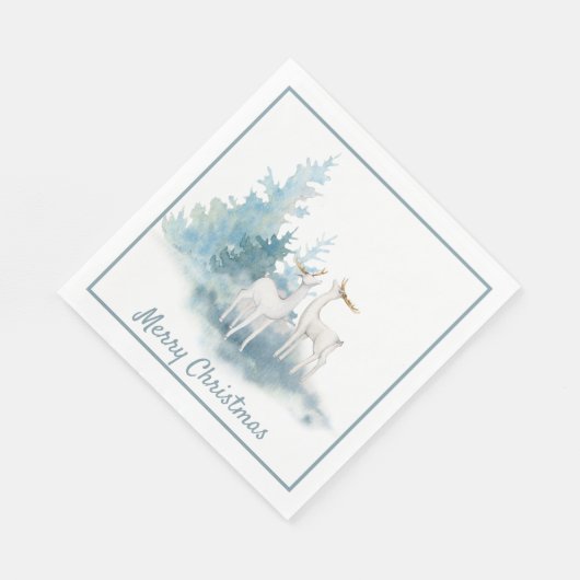 Ferien bei Hirsch und Pine Trees Serviette (Ecke)