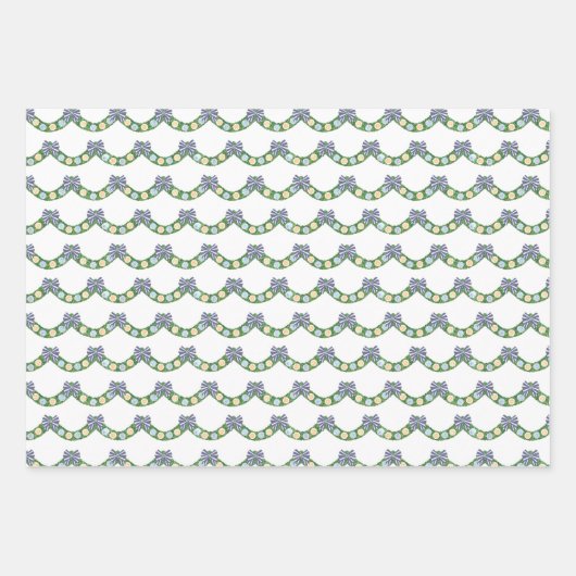 Ferien Blau und Weiß Chinoiserie mit Zitrusfrüchte Geschenkpapier Set (Vorderseite 2)