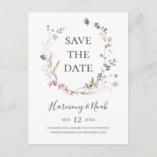 Ferien Chic Botanisch Weiß Save The Date Einladungspostkarte