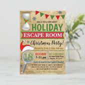 Ferien-Escape-Zimmer Einladung (Stehend Vorderseite)