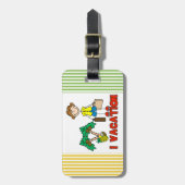 Ferien-Gepäck-Umbau des Strichmännchen-Manni Gepäckanhänger (Vorderseite vertikal)