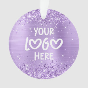 Ferien Glänzendes Lavendel Faux Folie Geschäft Log Ornament