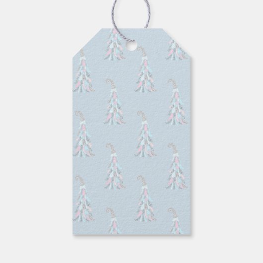 Ferien Glitzer Winter Wonderland Geschenkanhänger (Rückseite)