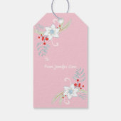 Ferien Glitzer Winter Wunderland Hirsch Geschenkanhänger (Rückseite)