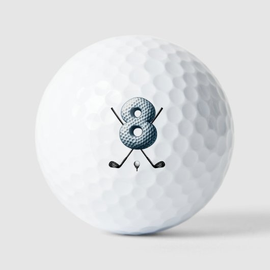 Ferien Golf Balls Alpha-Zahl 8 Golfball (Vorderseite)