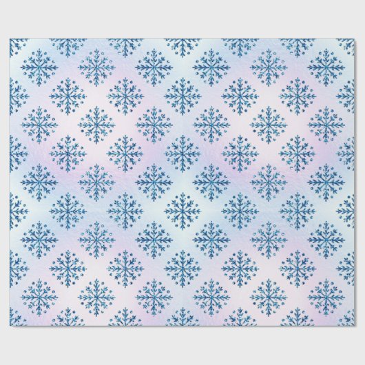 Ferien - Ice Blauer Schneeflocken Imitat im Val Be Geschenkpapier (Flach)