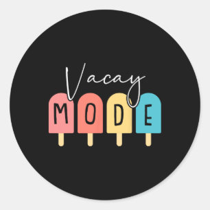 Ferien im Vacay-Modus Sommerferien Familienurlaub  Runder Aufkleber