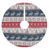 Ferien-Imitate Strick Muster Nordic Themenwelt Wei Polyester Weihnachtsbaumdecke (Vorderseite)