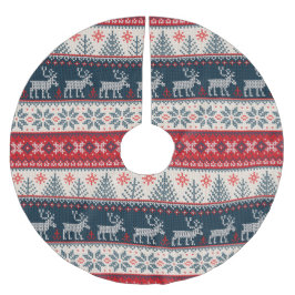 Ferien-Imitate Strick Muster Nordic Themenwelt Wei Polyester Weihnachtsbaumdecke