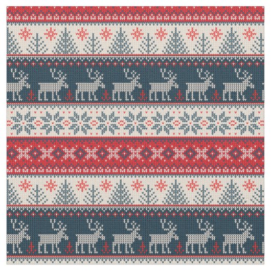 Ferien-Imitate Strick Muster Weihnachten Stoff (Nahaufnahme)