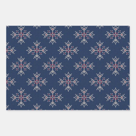 Ferien-Imitate Strick Patente Weihnachten Personal Geschenkpapier Set (Vorderseite 3)