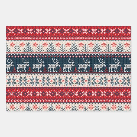 Ferien-Imitate Strick Patente Weihnachten Personal Geschenkpapier Set (Vorderseite)