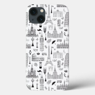 Ferien in Europa-Muster iPhone 13 Hülle
