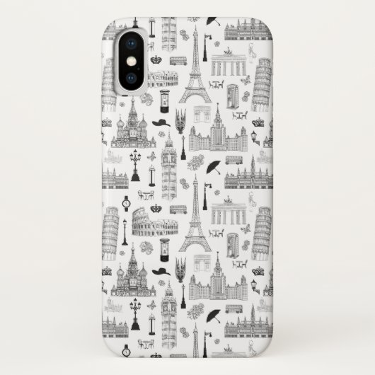 Ferien in Europa-Muster Case-Mate iPhone Hülle (Rückseite)
