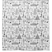 Ferien in Europa-Muster Duschvorhang (Vorderseite)